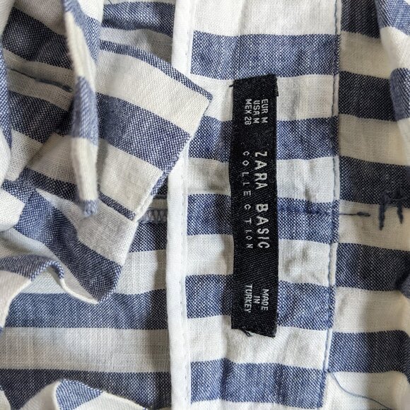 Zara linen high-wasted cropped pants, size M - Picture 2 of 4